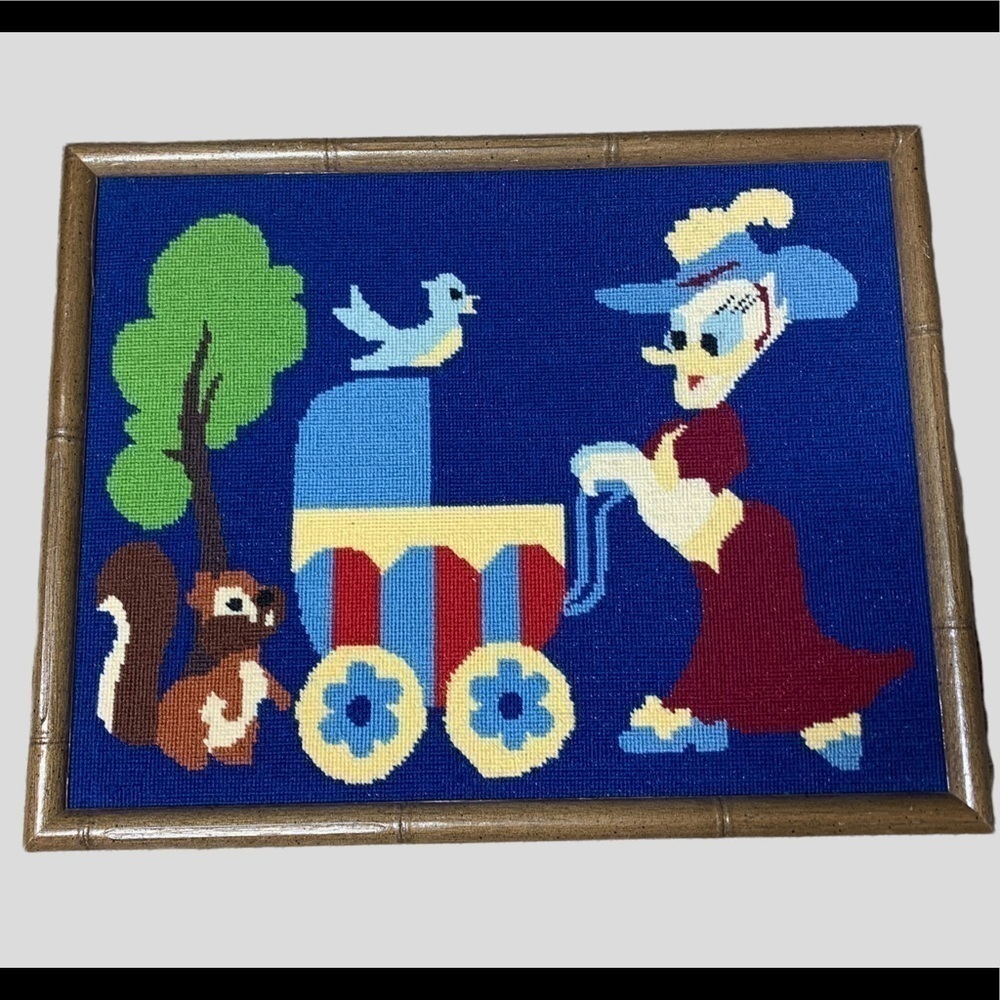 Vintage Duck family needlework framed - Picture 1 of 8
